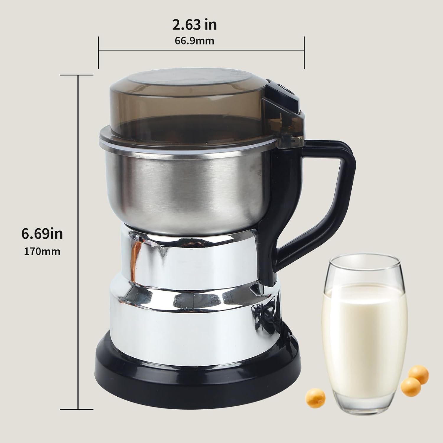 🔥【Only 99gh, last day!】Electric Coffee Grinders，150-300w Silver Spice Grinder, One-Button Operation to Grinder Coffee Beans, Spices, Dry Herbs, Nuts, etc.1 Plastic Brush and 1 Plastic Spoon Included