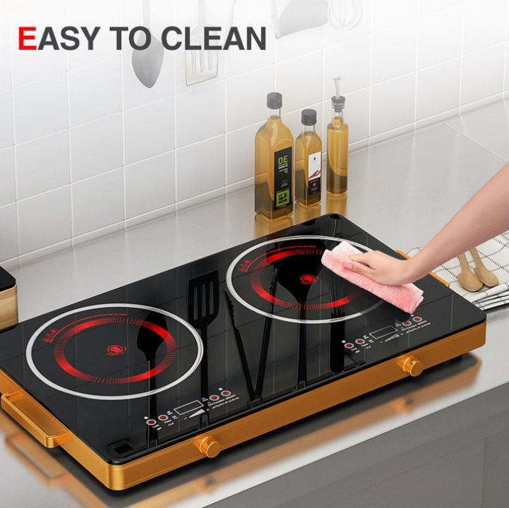 3500W Double Burner Induction Cooker CKD CKD Kitchen Household Ceramic Stove Touch Silver Crest Electric Infrared Cooker