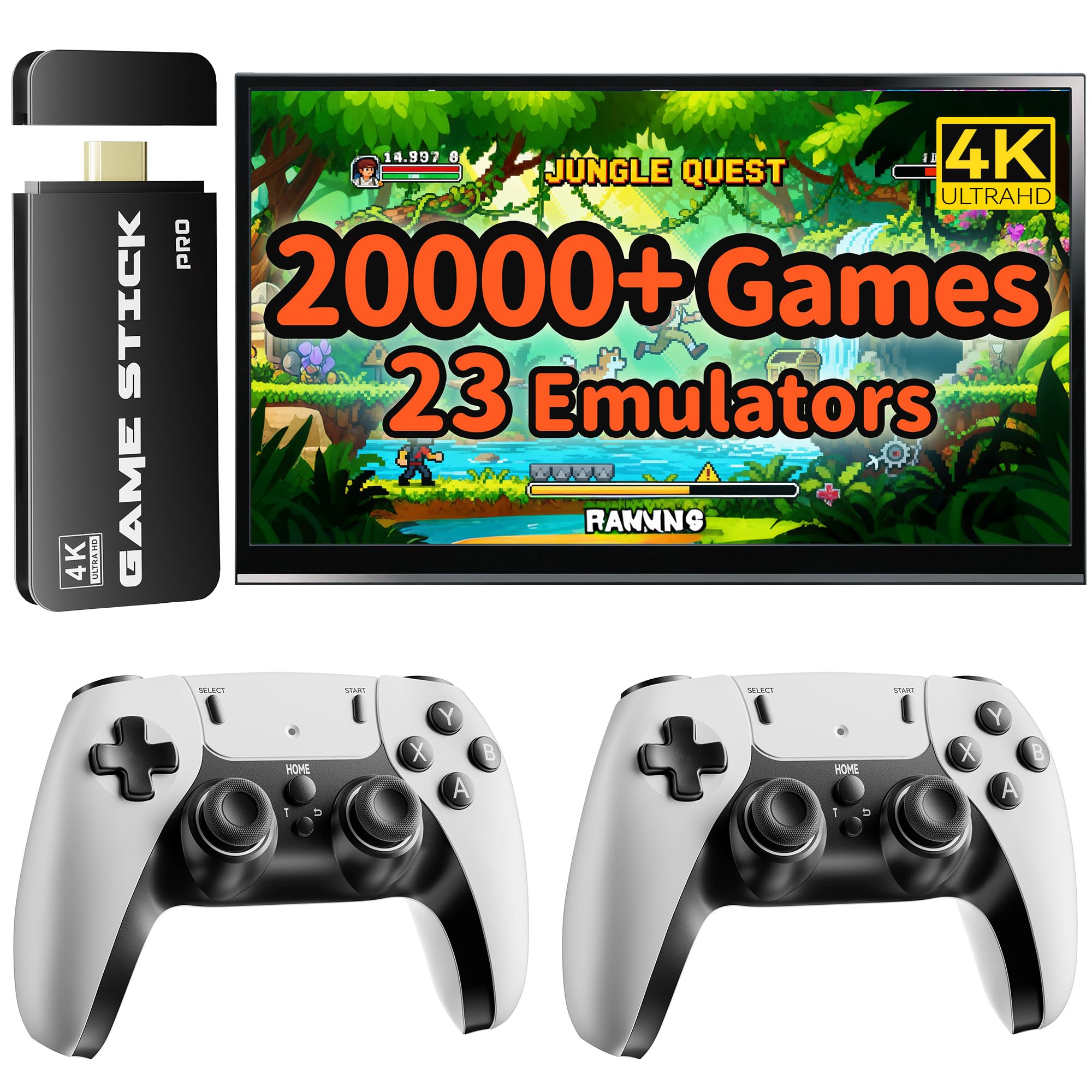2025 New Upgraded Retro Game Console, Nostalgia Gaming Stick, Classic Video Games with 4K HDMI