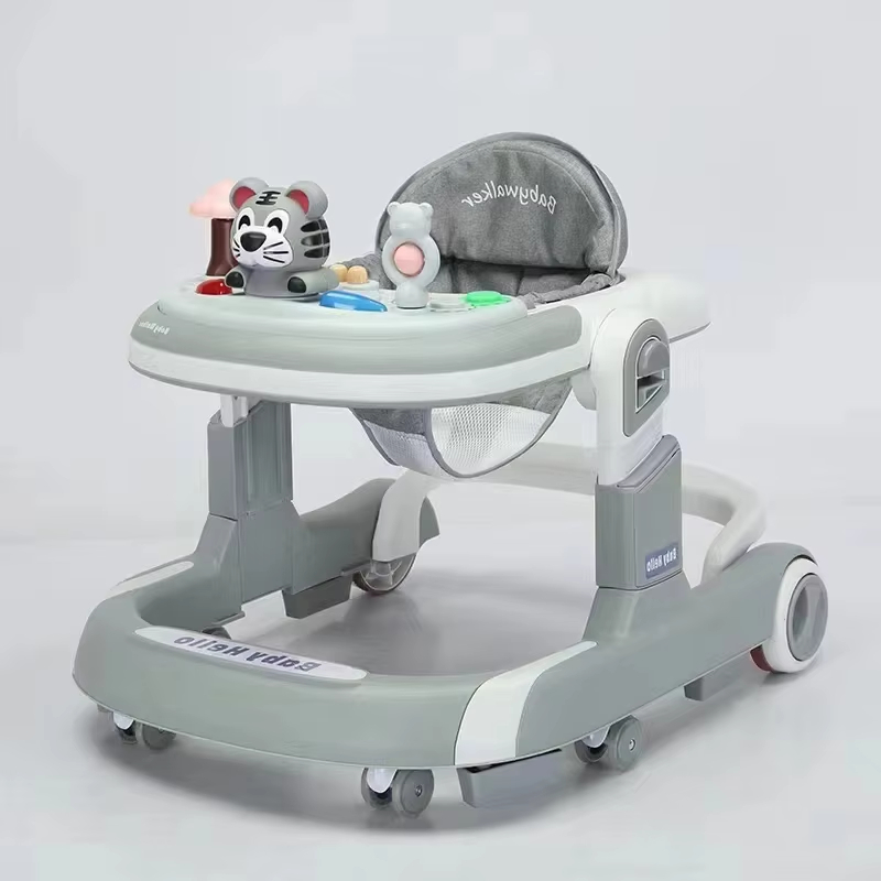 High-quality baby walkers for boys and girls, with lights and toys, anti-tipping, anti-O-leg, folding design