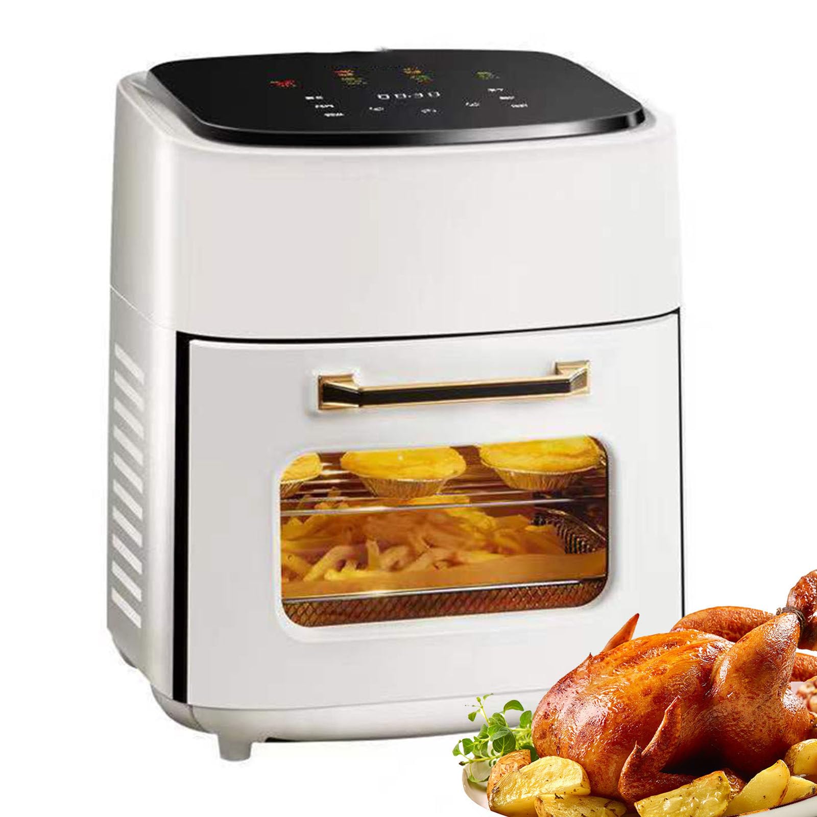 SILVER CREST Elegant Extra Large Capacity Healthy Air Fryer - 1400W - 15L - White