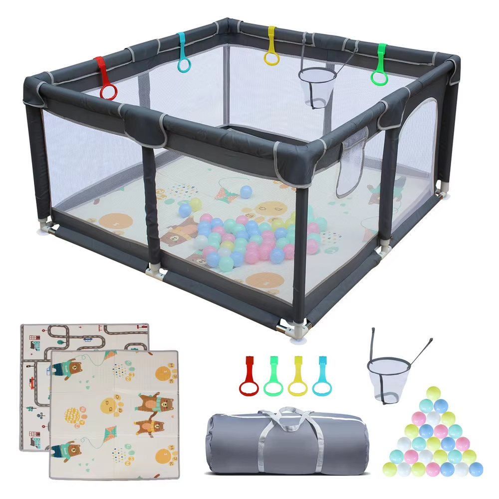 71" x 59" Plastic Baby Playpen, Printed Pattern, Detachable Playpen, Indoor/Outdoor Use, Suitable for Children and Pets