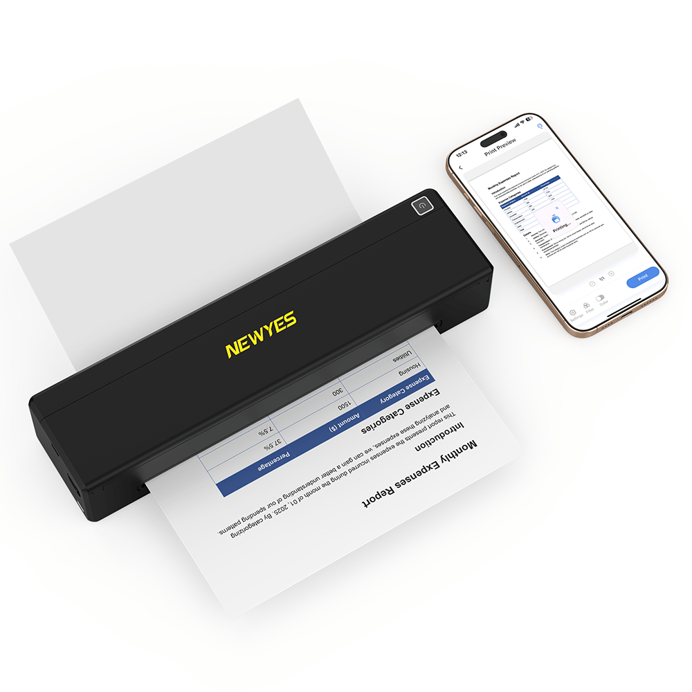 NEWYES LD0806 Portable Color Inkjet Printer - The World's Smallest and Lightest A4 Inkjet Printer