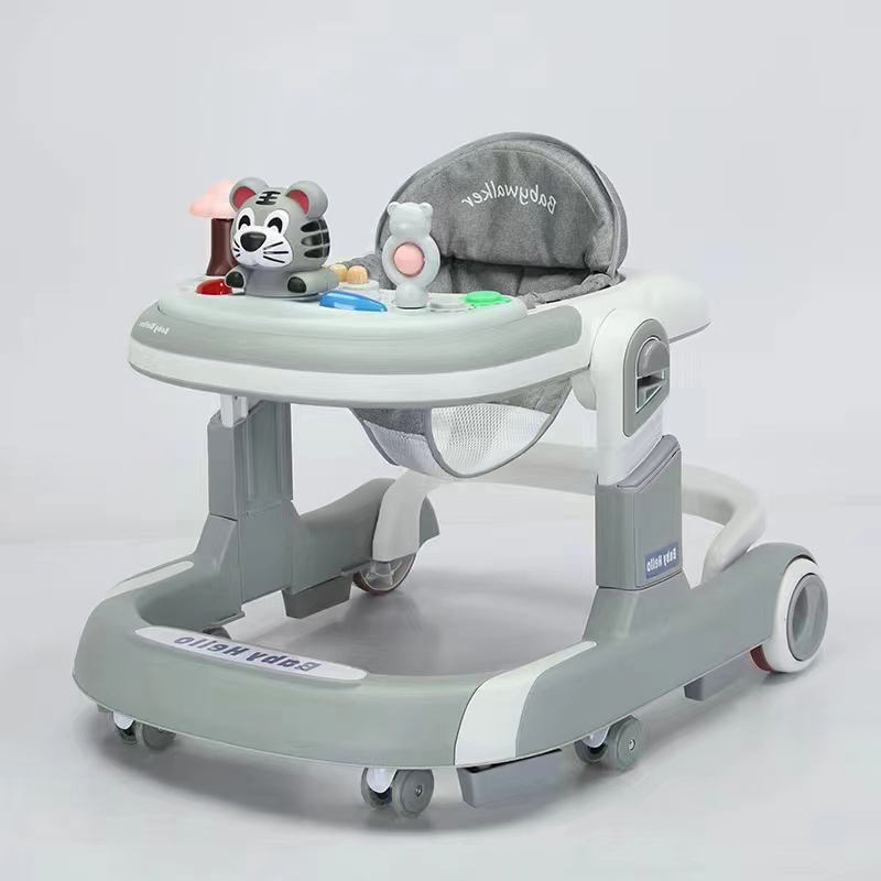 High-quality baby walkers for boys and girls, with lights and toys, anti-tipping, anti-O-leg, folding design