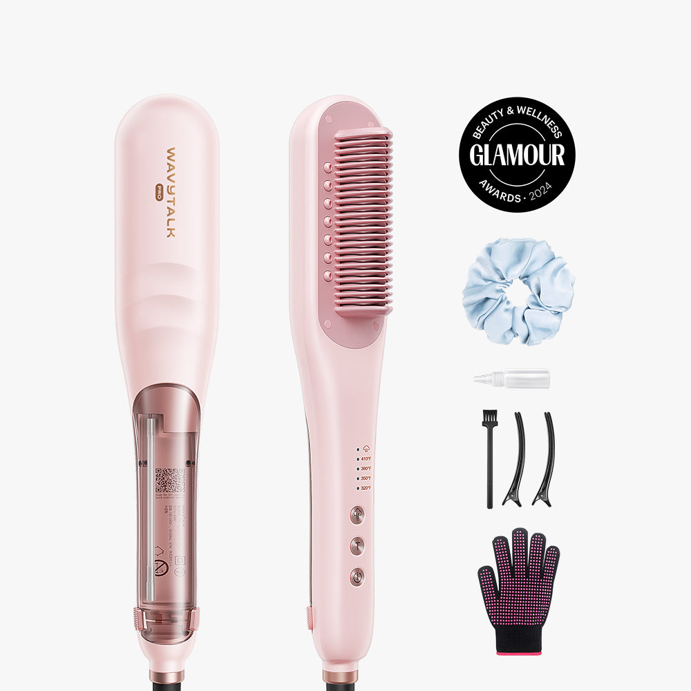 Steam straightening brush