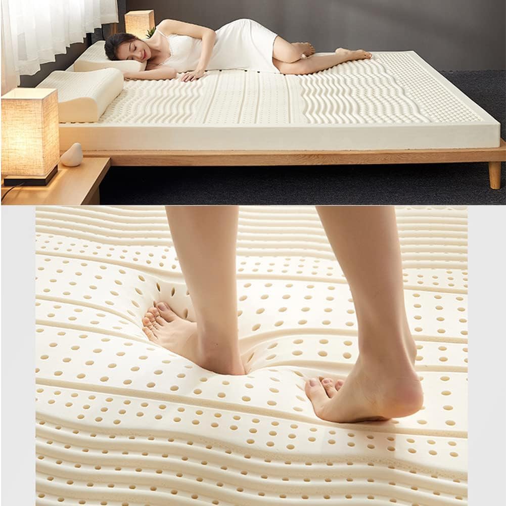 N/A 100% Natural Latex Mattress,Compression And No Deformation,Honeycomb Pore Ventilation,Soft And Comfortable,3In Latex Mattress