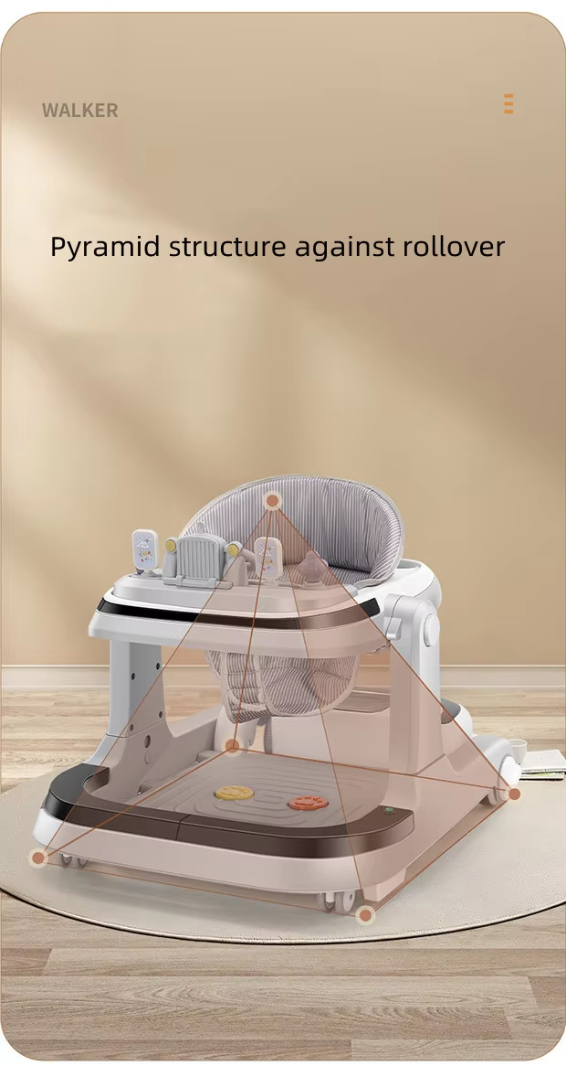 Remote-controlled electric baby walker with music and lights / rolling music baby walker