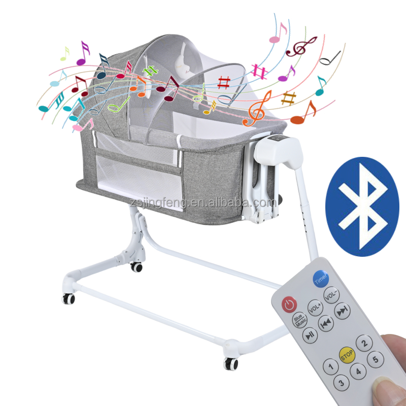 Automatic Bedside Crib & Electric Cradle with Height Adjustment – ​​Electric Rocking Co-Sleeper