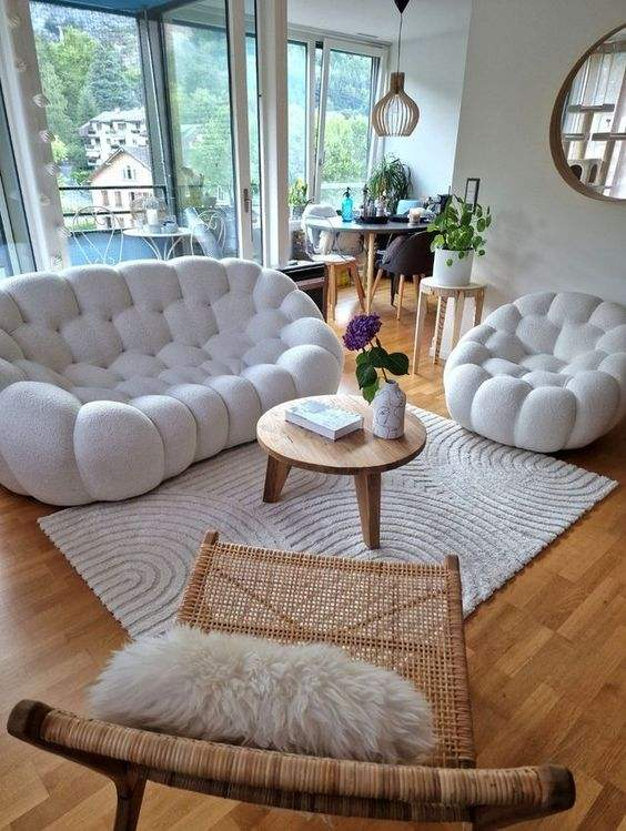 1+1Modern minimalist foam sofa set (2 pieces)