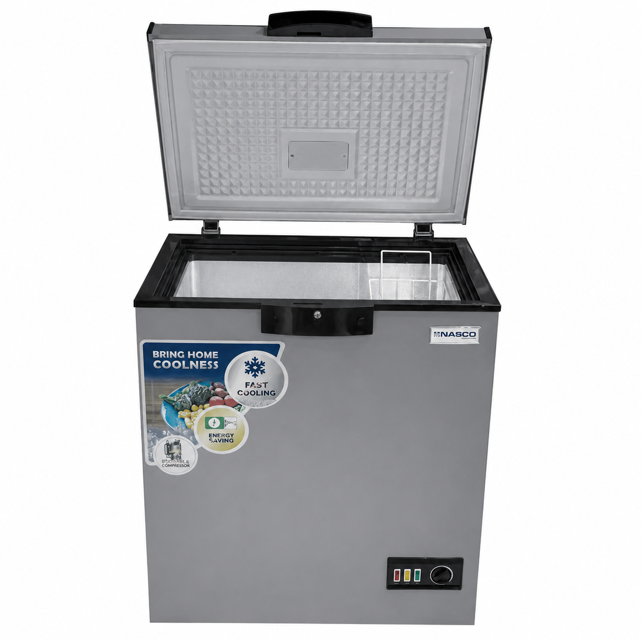 Nasco NAS-175FL-G Chest Freezer - 138 Litre -GREY