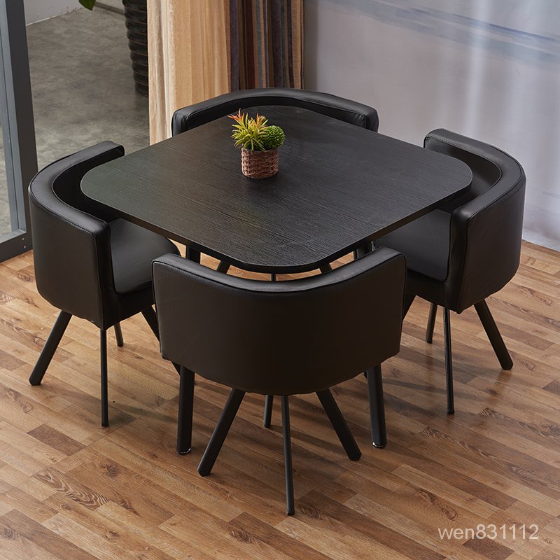A table and four chairs; reception table; negotiation table and chair set; shop meeting tabl