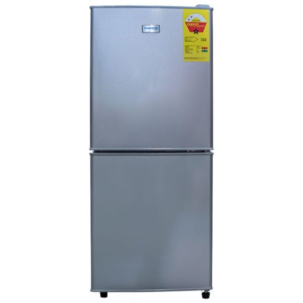 Nasco NASD2-10FL Bottom Freezer Double Door Fridge -106 Litres - Silver