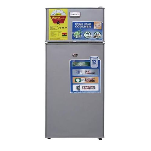 Nasco NASF2-110 Double Door Refrigerator Top Freezer - 65 Litre Silver