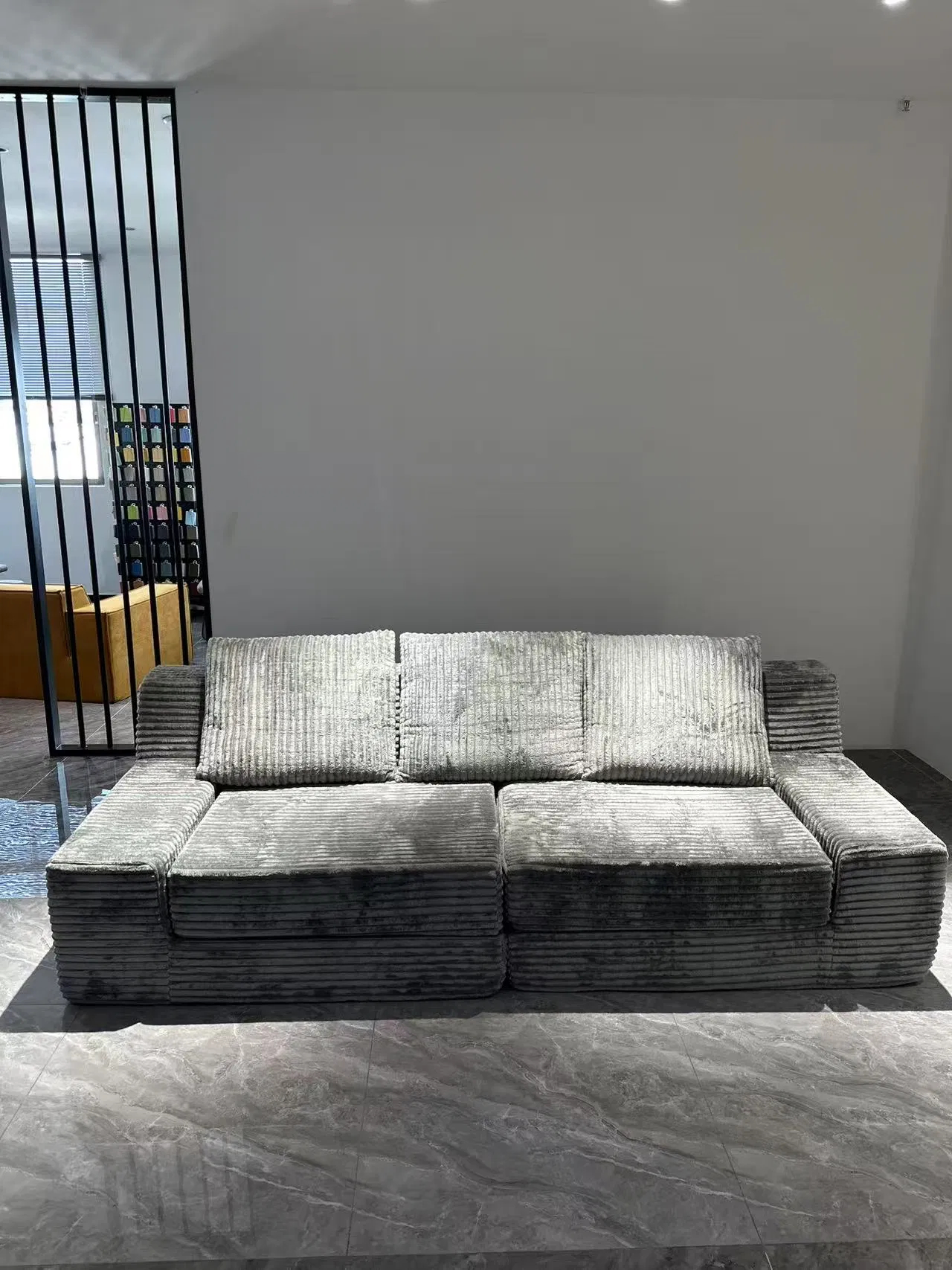 Factory Sales Sofa Vacuum Seal Lamb Cake Velvet Fabric Sofa Set Living Room Furniture Compressed Sofa