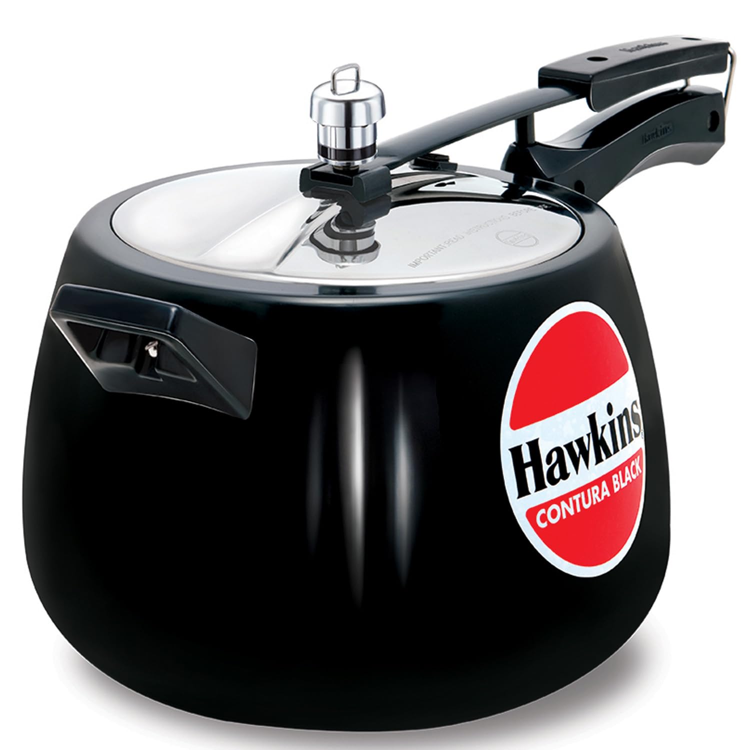 Hawkins 6.5-Liter Contura Black Pressure Cooker, Hard-Anodized Inner-Lid Pot, Handi-Style Cookware, Black (CB65), 6.5 Liters