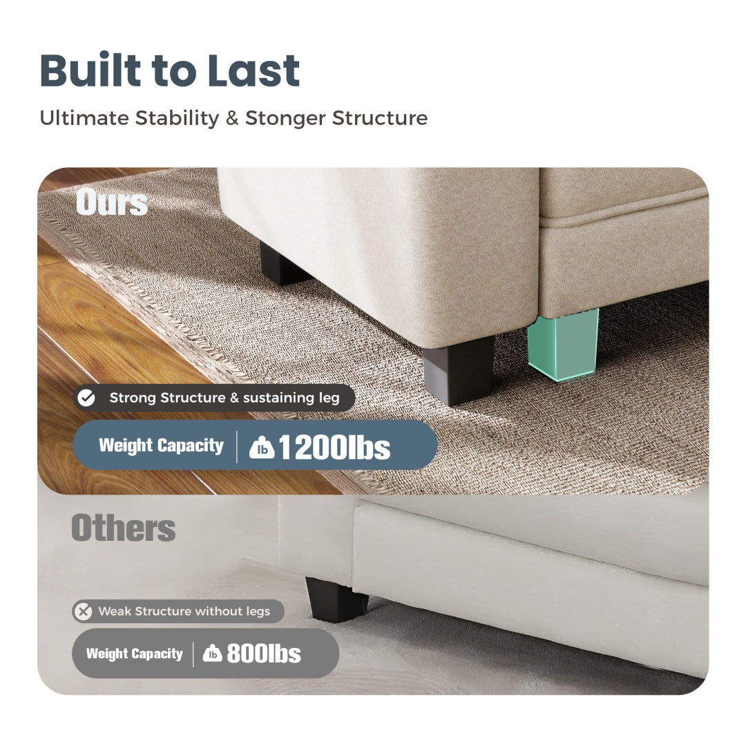 [Today's Specials] Phi Villa Large Living Room Modular Sectional Couch Chenille with Ottoman