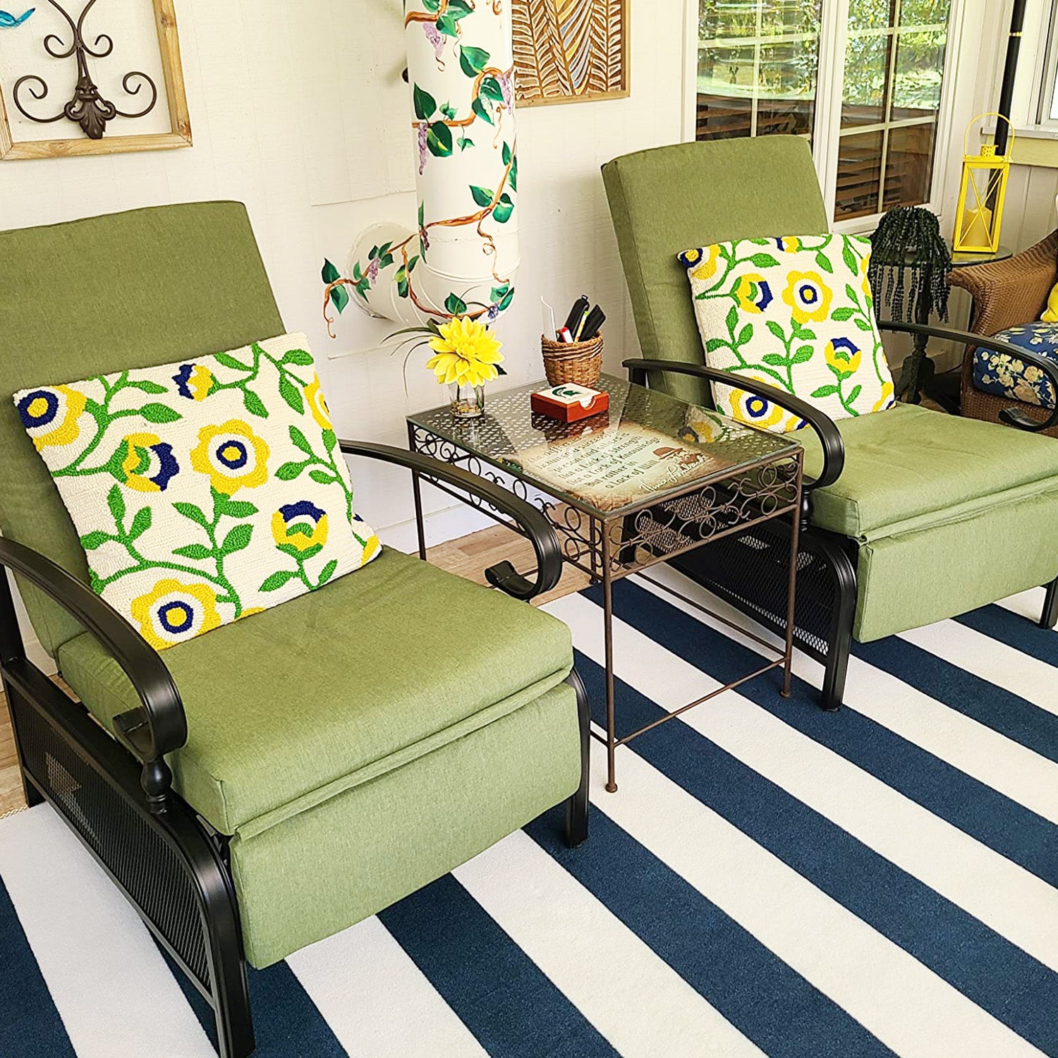 [Limited time sale] PHI VILLA Patio Lounge Chair Adjustable Metal Relaxing Recliner