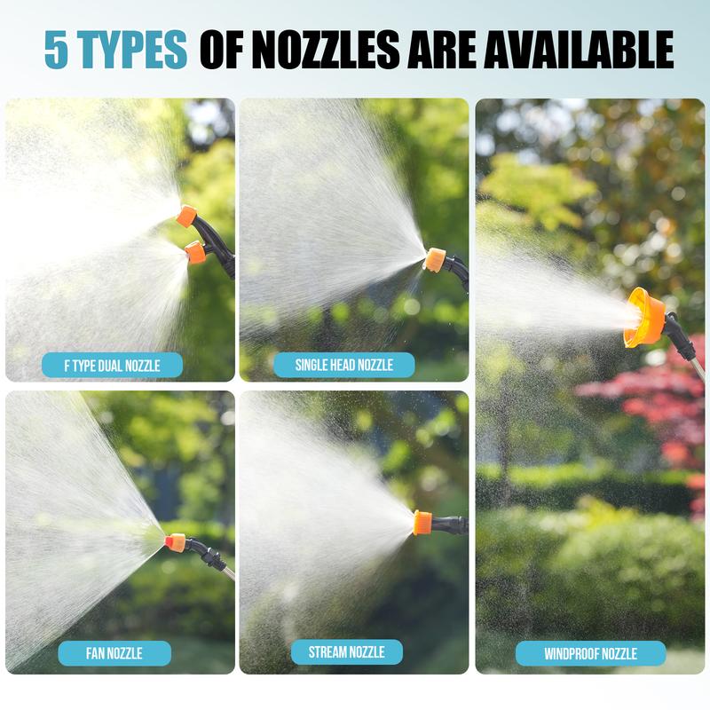 🎊New Year Sale🎊4Gal 120PSI Battery Backpack Sprayer Electric Adjustable Pressure Sprayer for Lawn Yard Garden Weed Control w/5 Nozzles Lightweight Design 41 Inch Extendable Wand Lock Feature Commercial Use Convenient