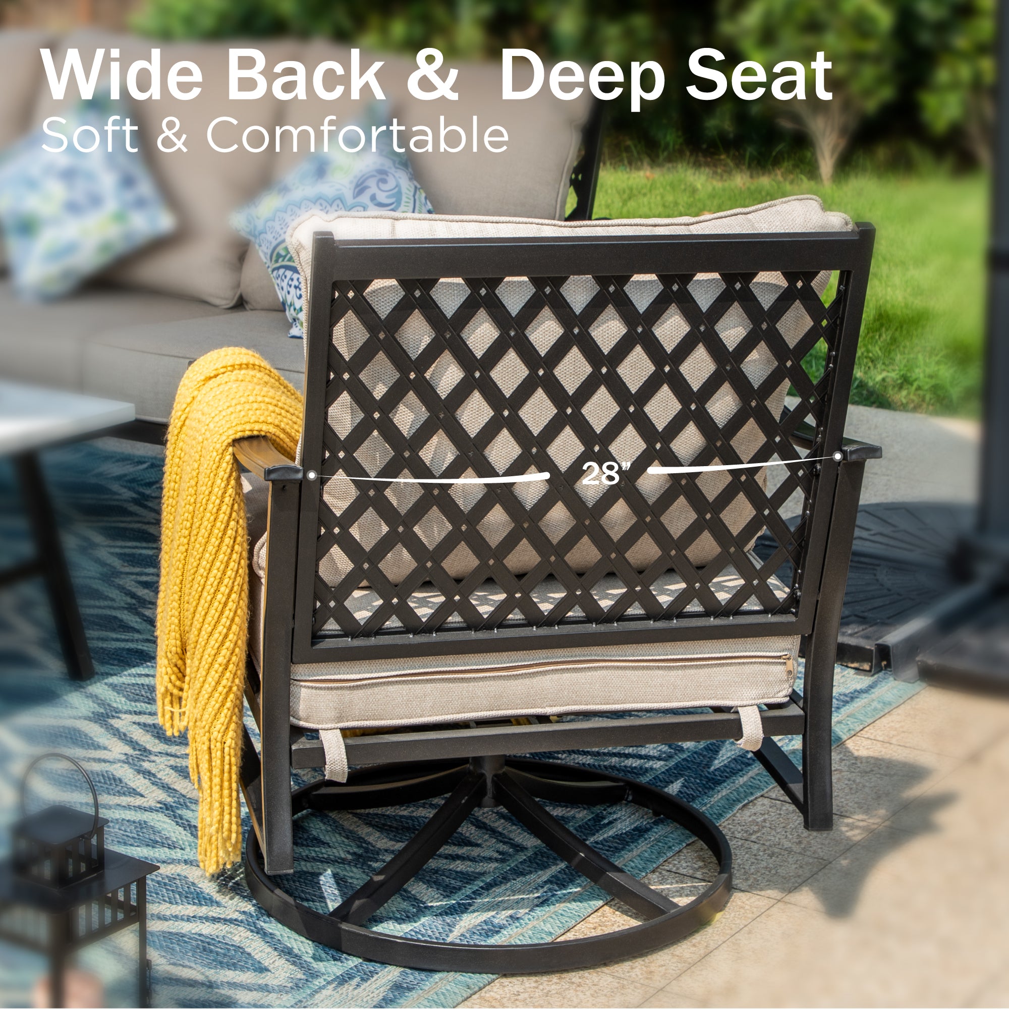 [Limited Time Offer] Phi Villa 4-Seater Outdoor Steel Conversation Sofa Set With Fire Pit Table