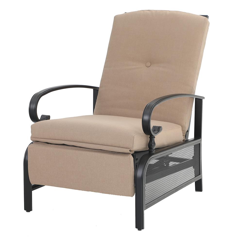 [Limited time sale] PHI VILLA Patio Lounge Chair Adjustable Metal Relaxing Recliner