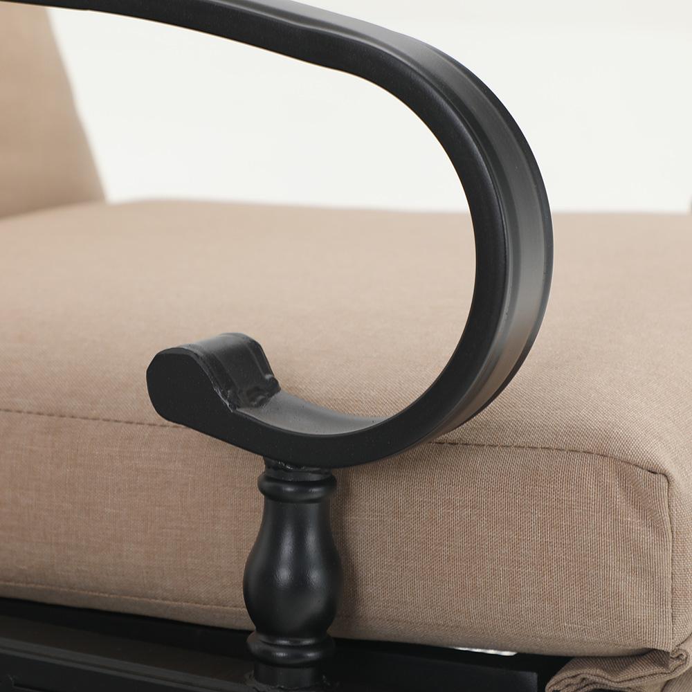 [Limited time sale] PHI VILLA Patio Lounge Chair Adjustable Metal Relaxing Recliner