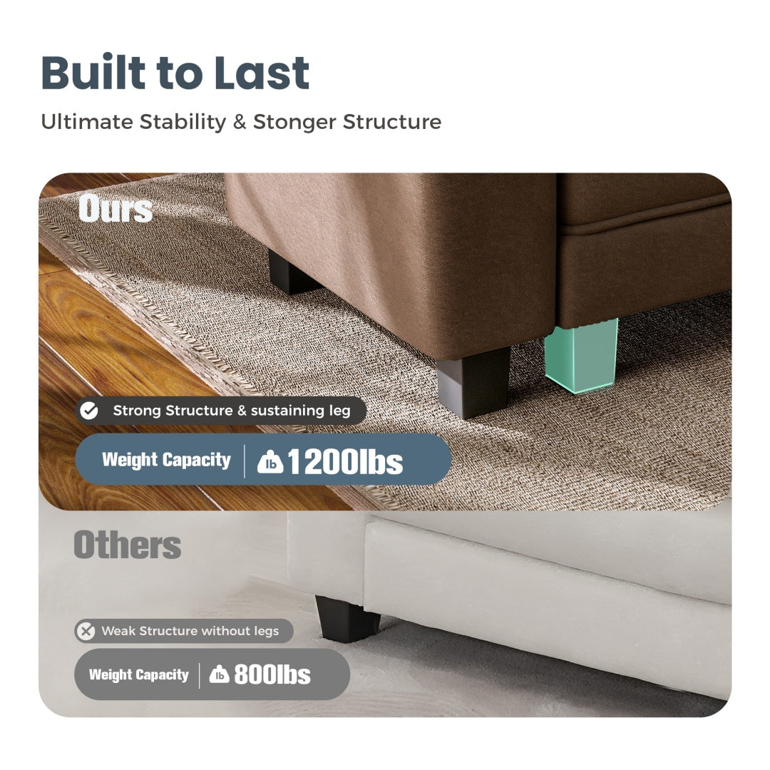 [Today's Specials] Phi Villa Large Living Room Modular Sectional Couch Chenille with Ottoman