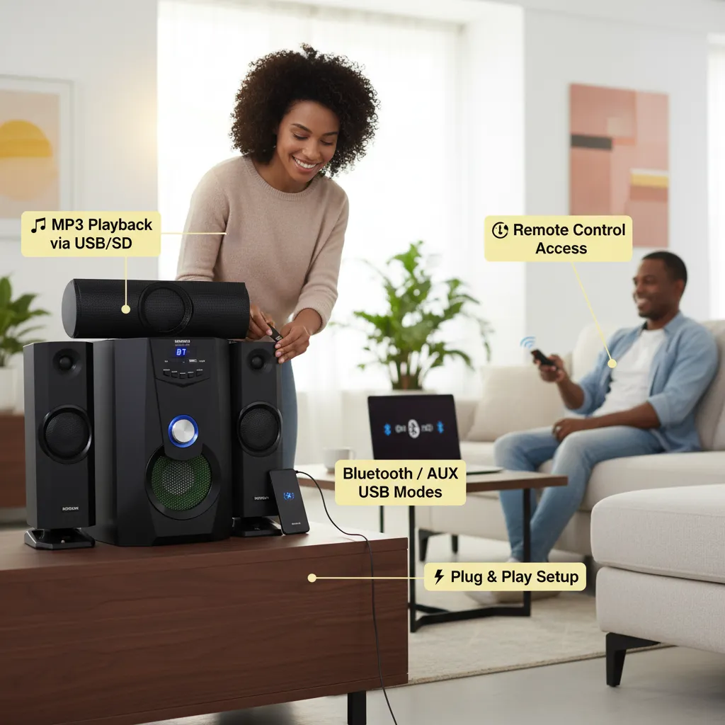 💥Drop price: GH₵ 380 only!💥🔊 Unleash Powerful Sound with the Morgan MG-SP001-G – Your Ultimate Home Audio Experience!