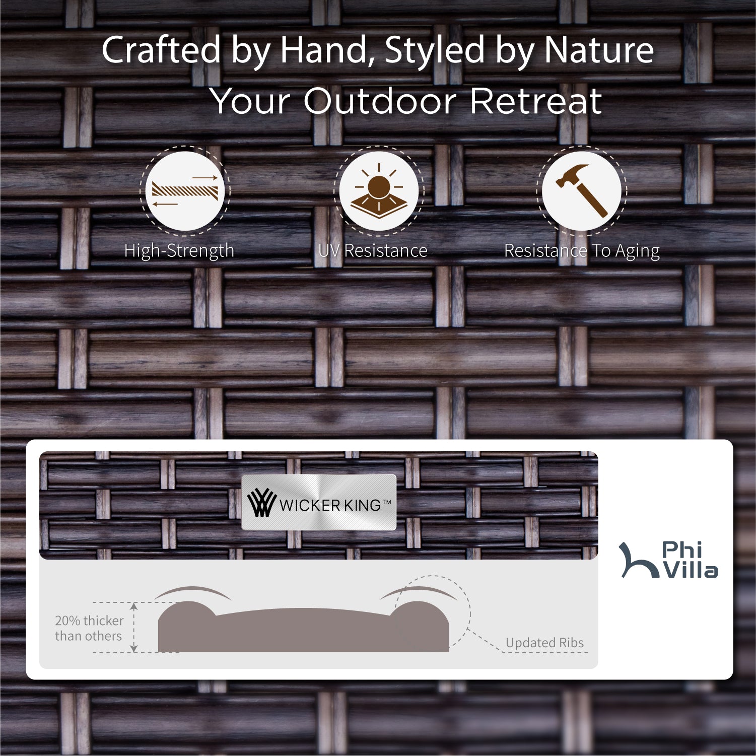 [Limited Time Offer] Phi Villa 4-Seater Outdoor Steel & Rattan Conversation Sofa Set With Square Fire Pit Table