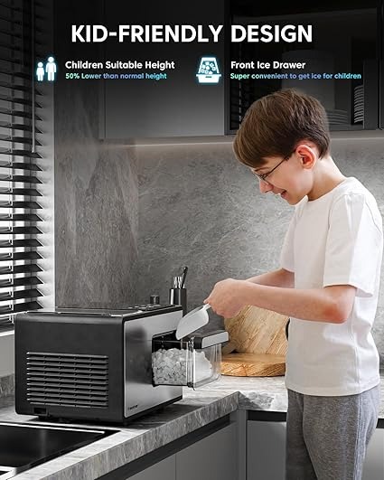Freezimer Dreamice X3 | Nugget Ice Maker Countertop Sonic Ice Kid-Friendly