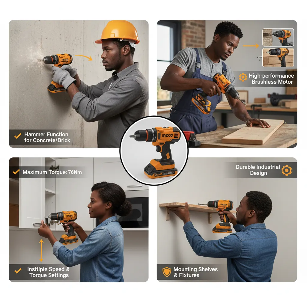💥Drop price: GH₵ 330 only!💥INGCO 20V Professional 3-Piece Brushless Combo Kit – Ultimate Power. Maximum Performance⚡