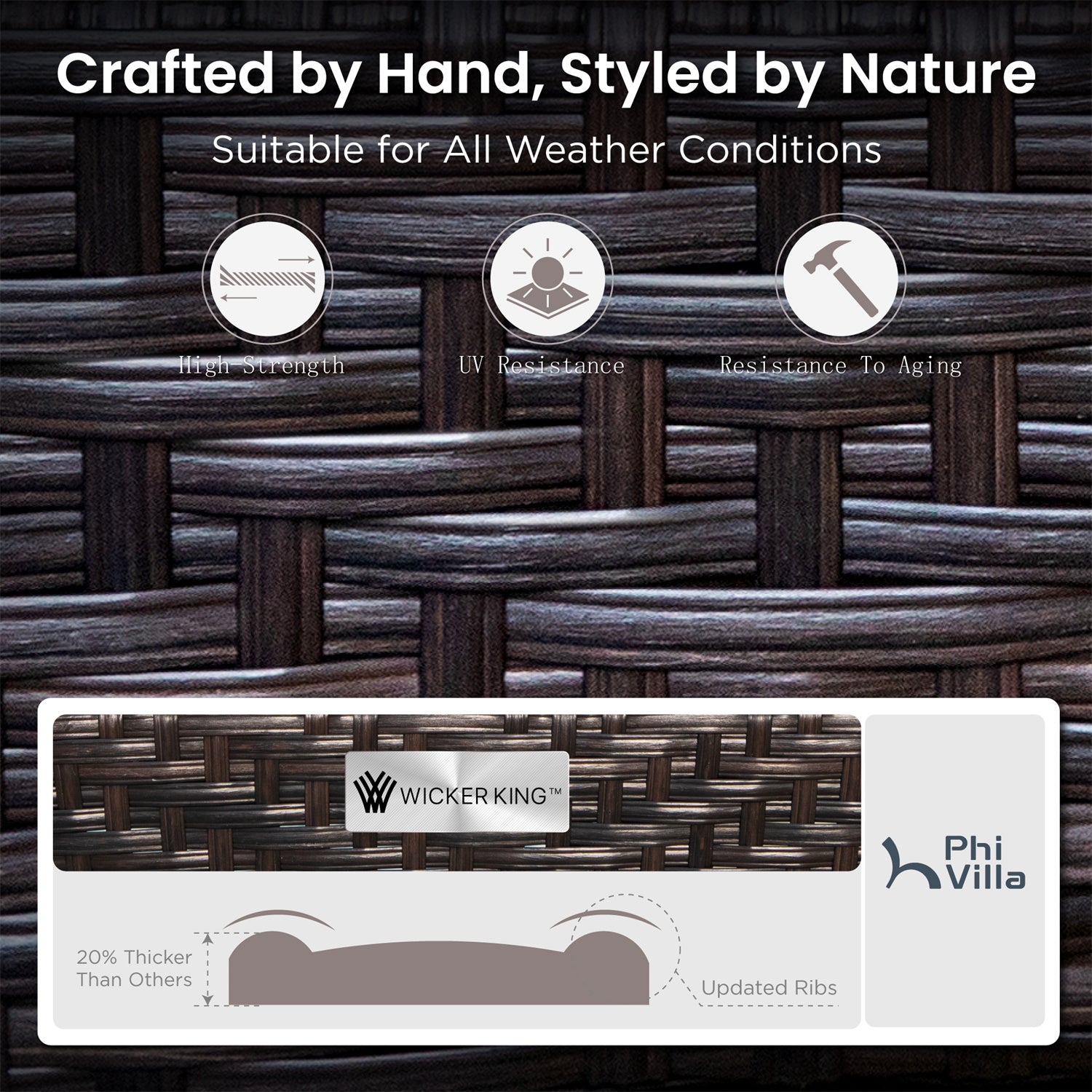 [Limited Time Offer] Phi Villa 4-Seater Outdoor Steel & Rattan Conversation Sofa Set With Square Fire Pit Table