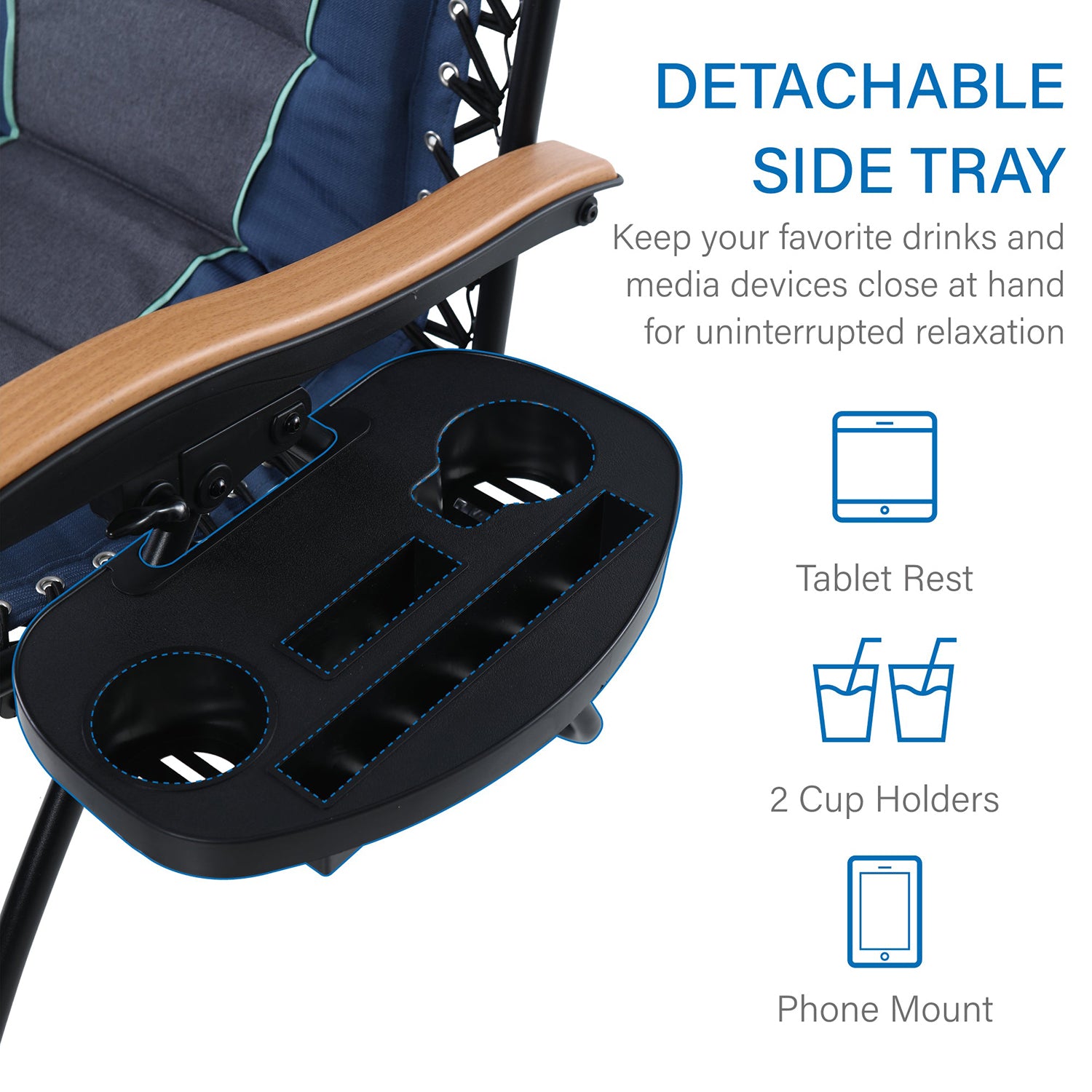 [Limited time sale] PHI VILLA Oversize Padded Adjustable Zero Gravity Chair with Cup Holder