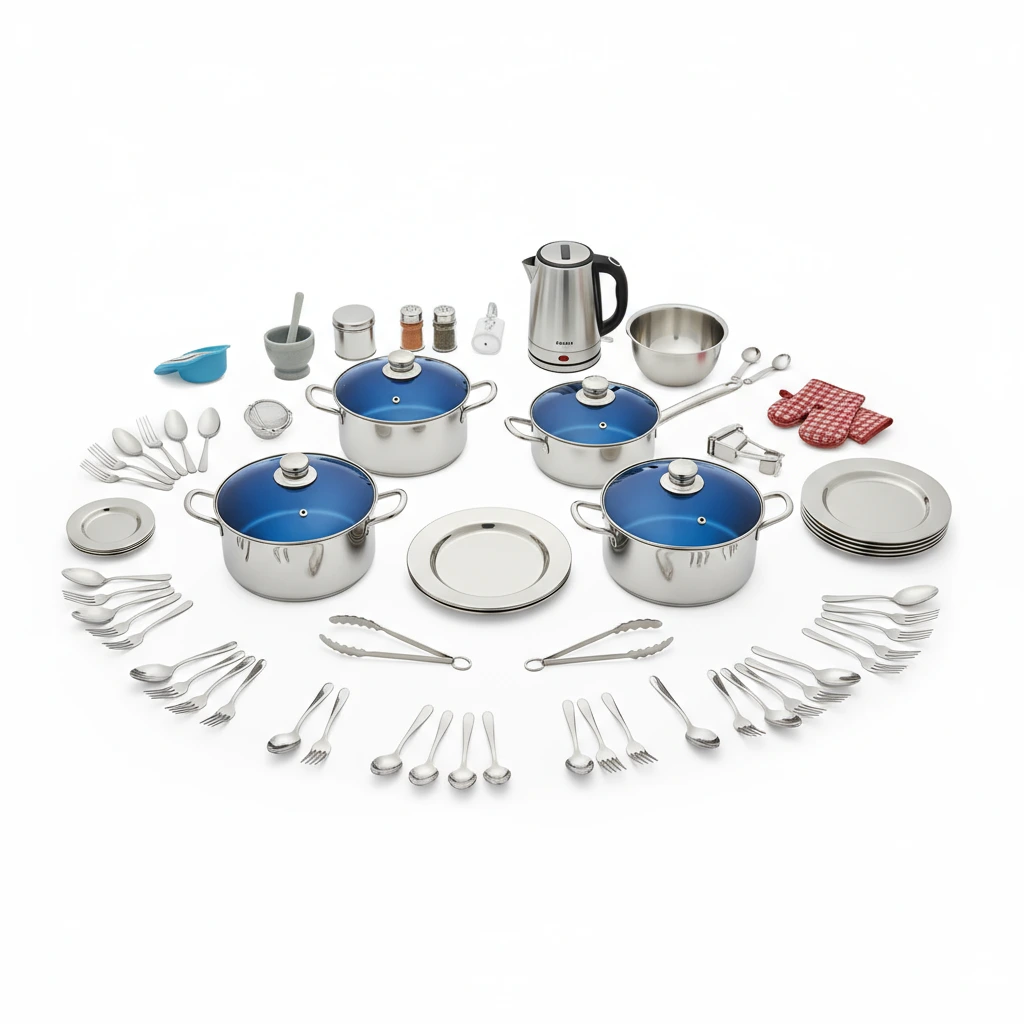 💥Drop price: GH₵ 369 only!💥220-Piece Stainless Steel Cookware Set – Complete Kitchen Solution for Every Home