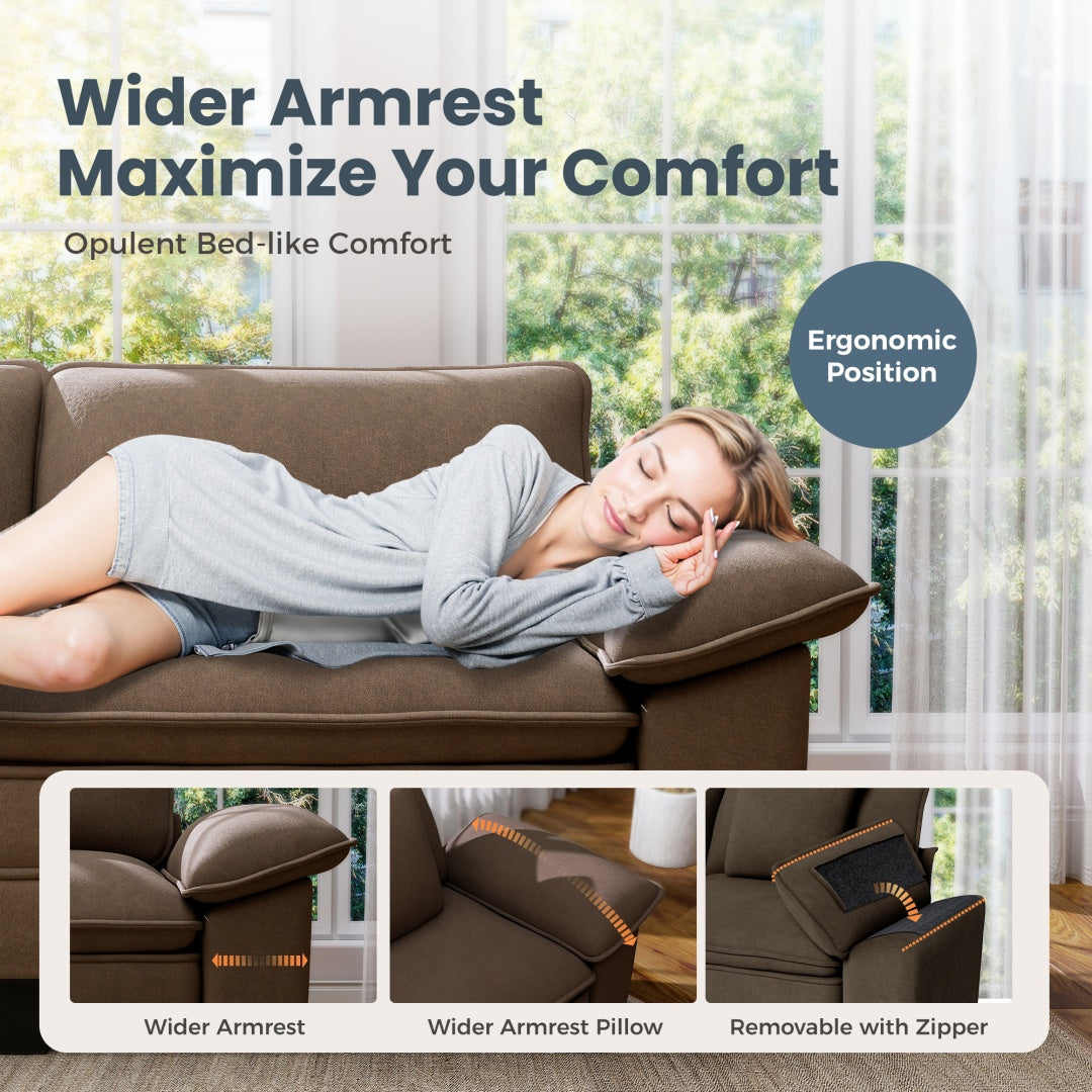 [Today's Specials] Phi Villa Large Living Room Modular Sectional Couch Chenille with Ottoman