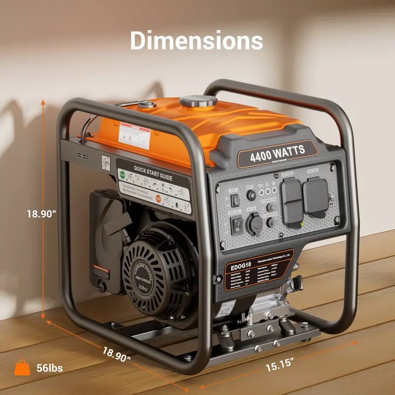 💥Drop price: GH₵ 430 only!💥Efurden Power Equipment generadores de gasolina 4400 Watts Inverter Generator Gas Powered, Portable Open Frame Generator, Low Noise with ECO Mode and Inverter Technology, RV Ready, Emergency Home Backup