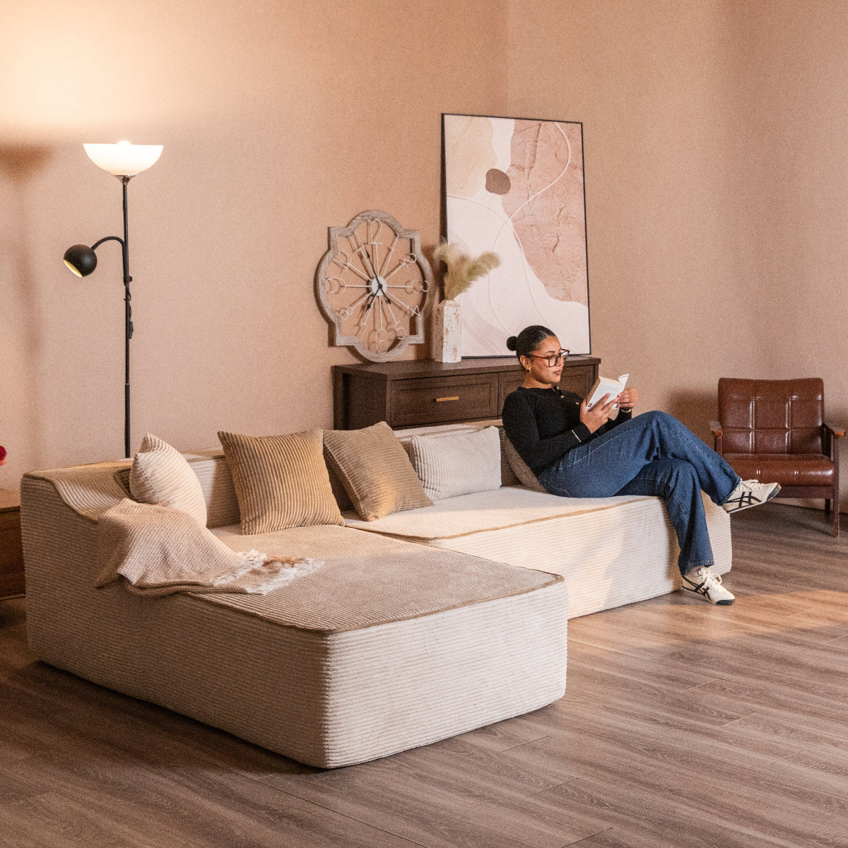 [⏰DÉSTOCKAGE !⏰] Canapé d'angle modulaire de luxe Cloud, prêt à l'emploi et sans montage