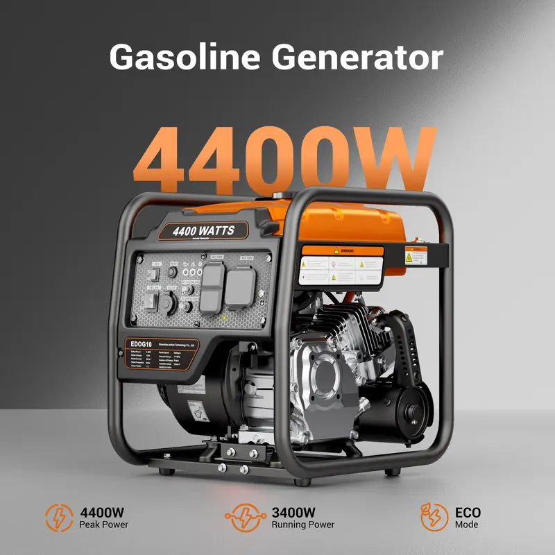 💥Drop price: GH₵ 430 only!💥Efurden Power Equipment generadores de gasolina 4400 Watts Inverter Generator Gas Powered, Portable Open Frame Generator, Low Noise with ECO Mode and Inverter Technology, RV Ready, Emergency Home Backup