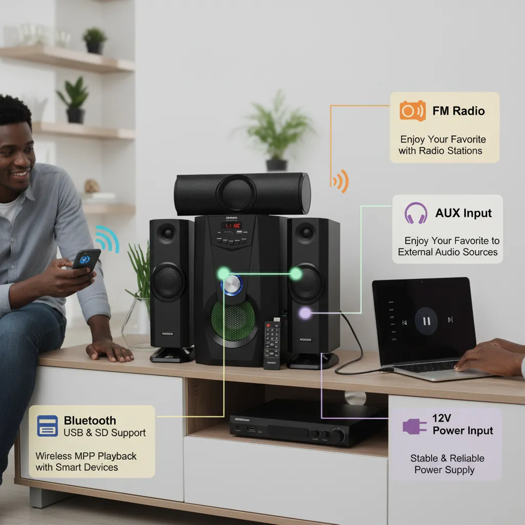 💥Drop price: GH₵ 380 only!💥🔊 Unleash Powerful Sound with the Morgan MG-SP001-G – Your Ultimate Home Audio Experience!