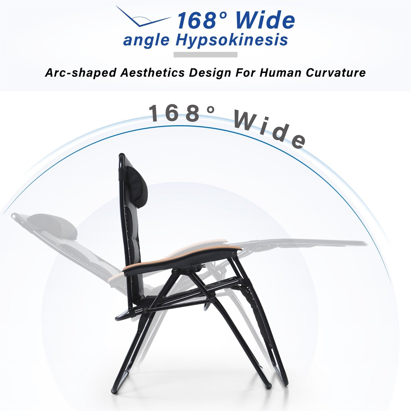 [Limited time sale] Phi Villa Patio Padded Oversize Recliner Zero Gravity Chair with Cup Holder