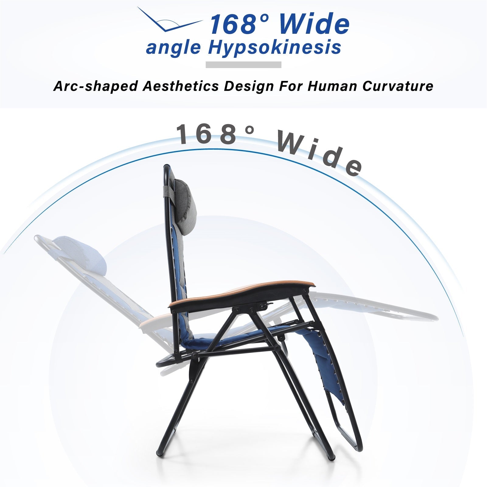 [Limited time sale] Phi Villa Patio Padded Oversize Recliner Zero Gravity Chair with Cup Holder