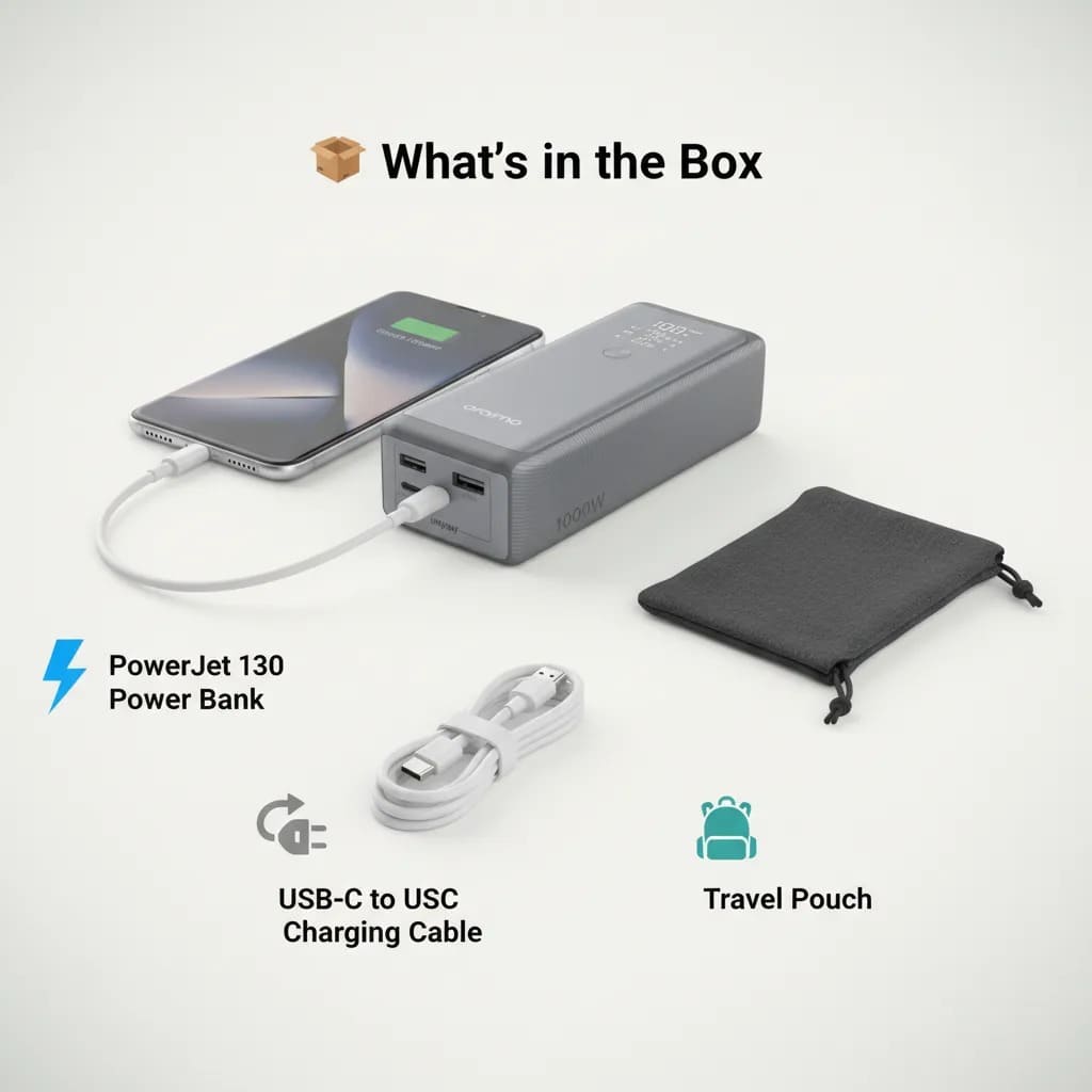 ✔ Large 27,600mAh Capacity Oraimo Power Bank 130 – The Ultimate 130W Ultra-Fast Power Bank for Laptops & Phones ⚡💻📱 ✅