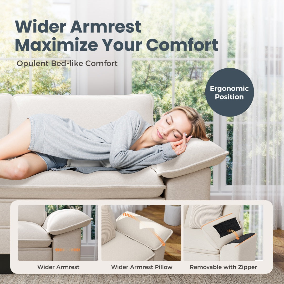 [Today's Specials] Phi Villa Large Living Room Modular Sectional Couch Chenille with Ottoman