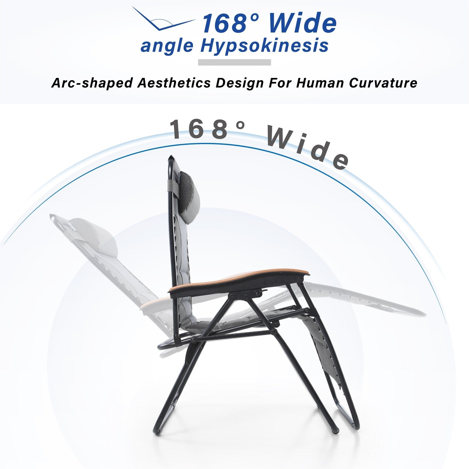 [Limited time sale] Phi Villa Patio Padded Oversize Recliner Zero Gravity Chair with Cup Holder