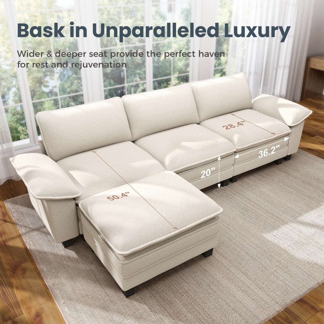 [Today's Specials] Phi Villa Large Living Room Modular Sectional Couch Chenille with Ottoman