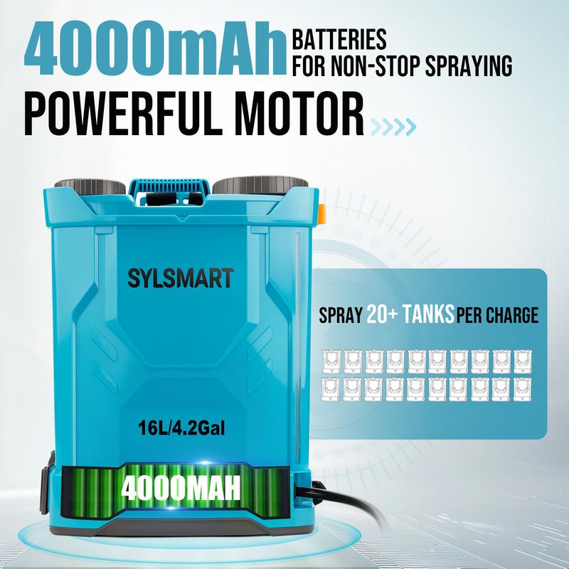 🎊New Year Sale🎊4Gal 120PSI Battery Backpack Sprayer Electric Adjustable Pressure Sprayer for Lawn Yard Garden Weed Control w/5 Nozzles Lightweight Design 41 Inch Extendable Wand Lock Feature Commercial Use Convenient