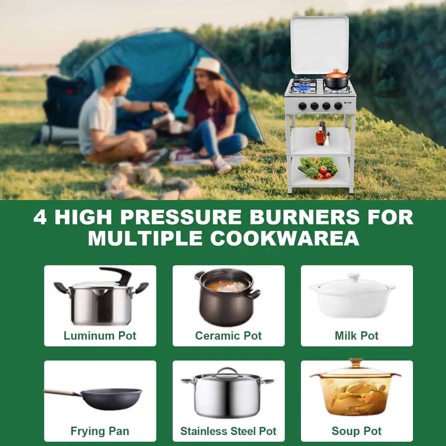 Starlux 4 Burner Gas Cooker – Compact Power for Every Kitchen