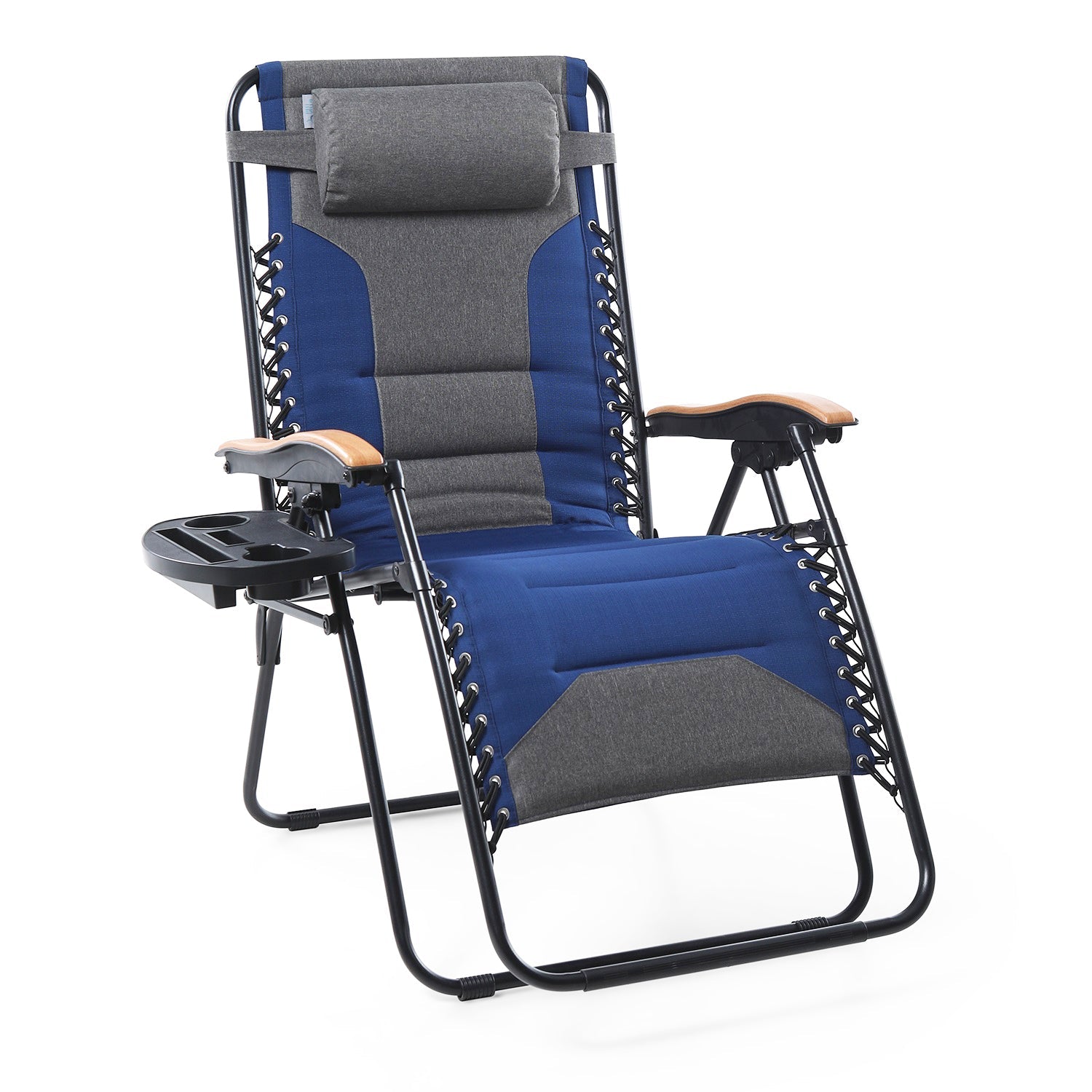 [Limited time sale] Phi Villa Patio Padded Oversize Recliner Zero Gravity Chair with Cup Holder
