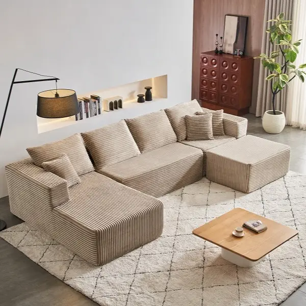 💥Discounted price GH₵ 398💥Modular U-Shaped Sectional, Washable, No Assembly, Oversized Cloud Sofa , 7 FREE Pillows (4L/3S)
