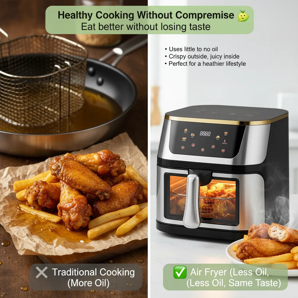 💥Drop price: GH₵ 300 only!💥12L Large Capacity Air Fryer with 2800W Power – Smart Digital Touch Display & See-Through Design for Perfect Cooking Every Time 🍟✨