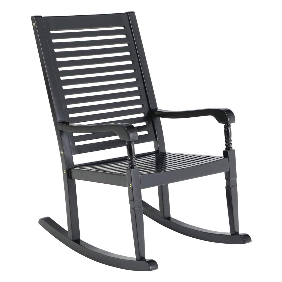 [Limited time sale] PHI VILLA Outdoor 1 Piece Acacia Wood Rocking Chair Garden Rocker Chair